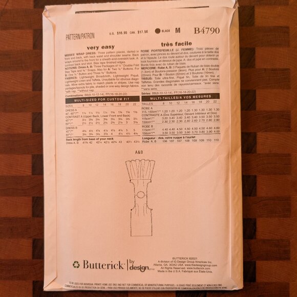 Butterick 4790 - Uncut - Retro 52' - Sizes 16-22 - Vintage Walkaway Dress - Picture 2 of 2
